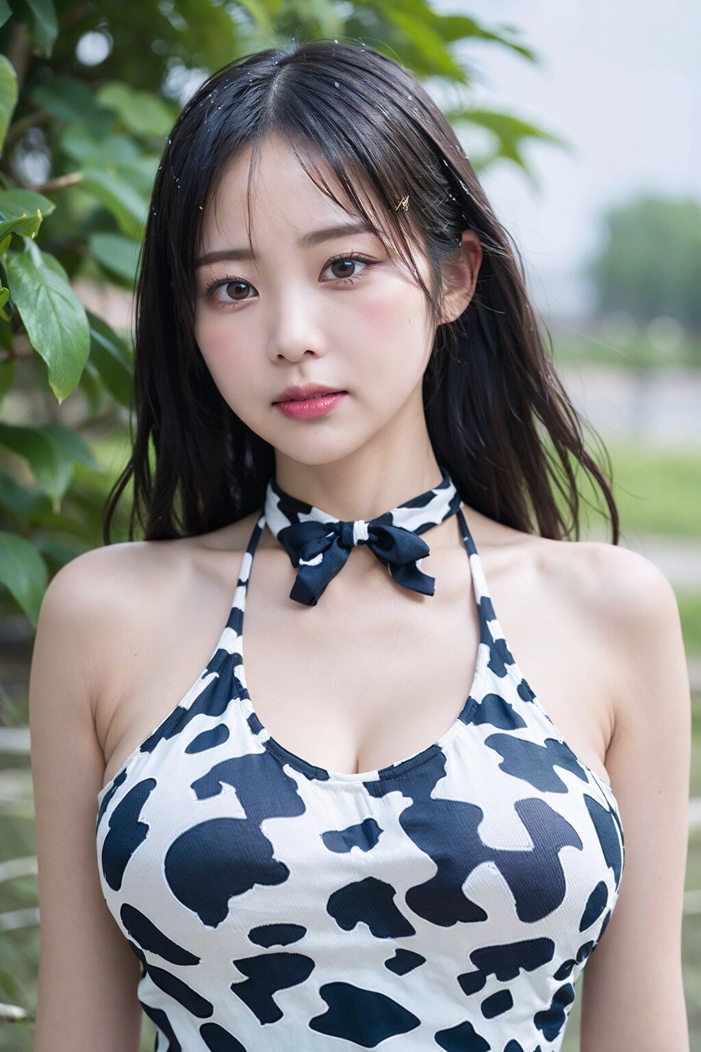 牛柄ワンピース水着