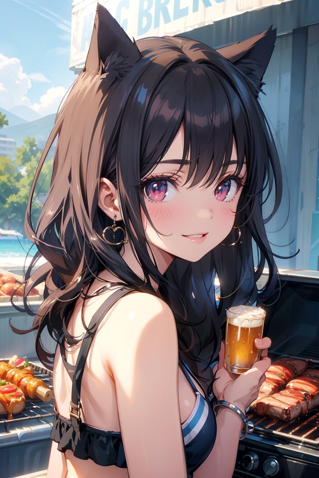 夏だから心霊写真か？（手）いやビール！