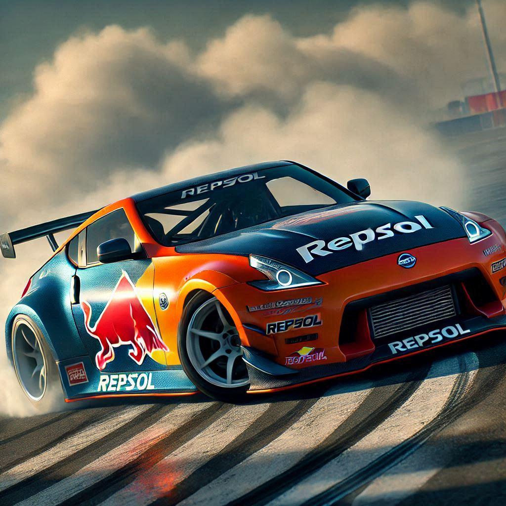 レプソルカラー日産370Zのドリ車 | の人気AIイラスト・グラビア