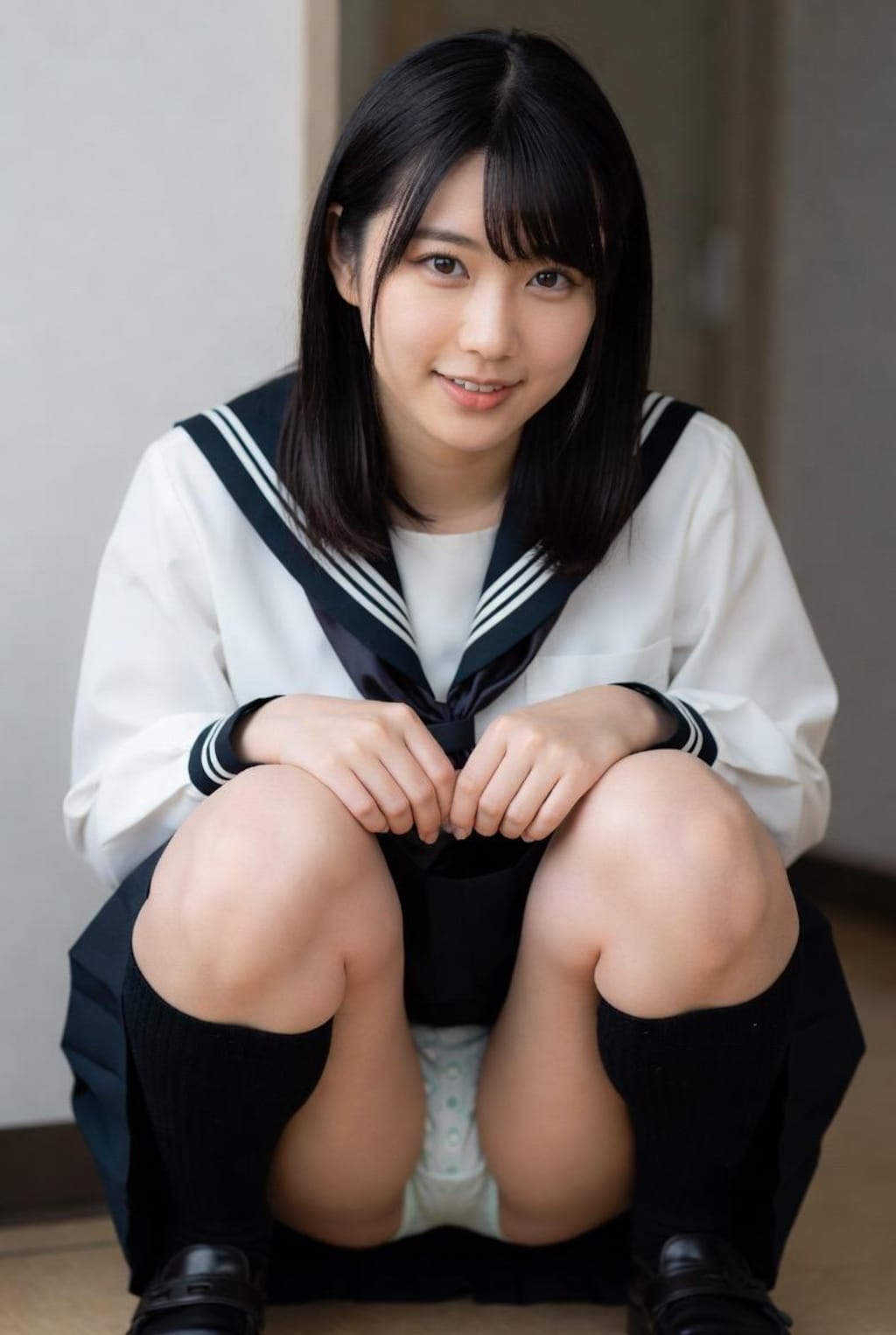 しゃがみパンチラ