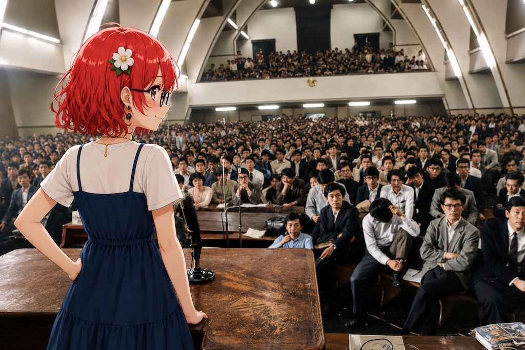 紅き論客、安田講堂に立つ。