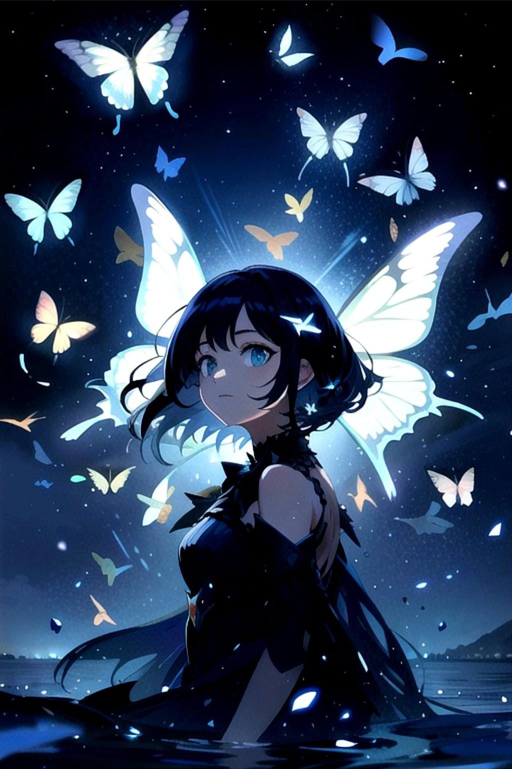 蝶と黒髪ちゃん