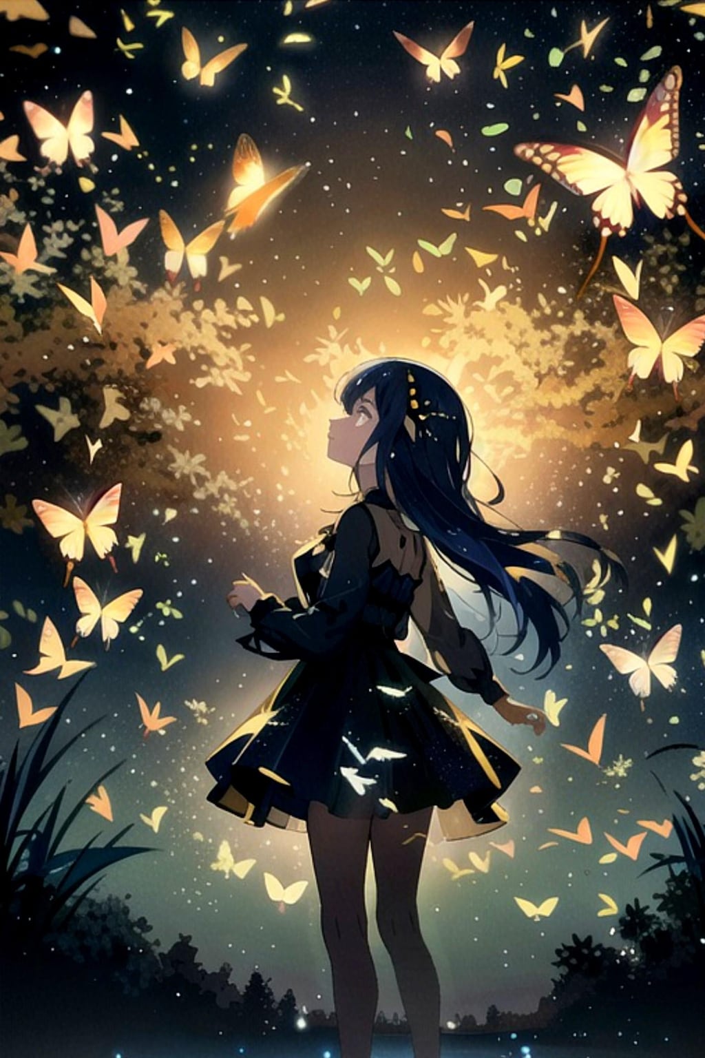 蝶と黒髪ちゃん