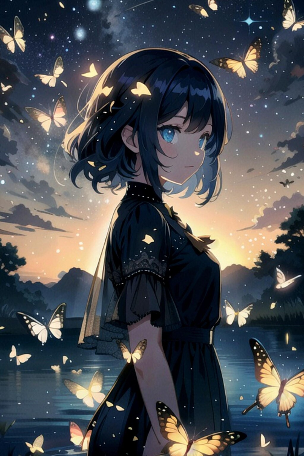 蝶と黒髪ちゃん