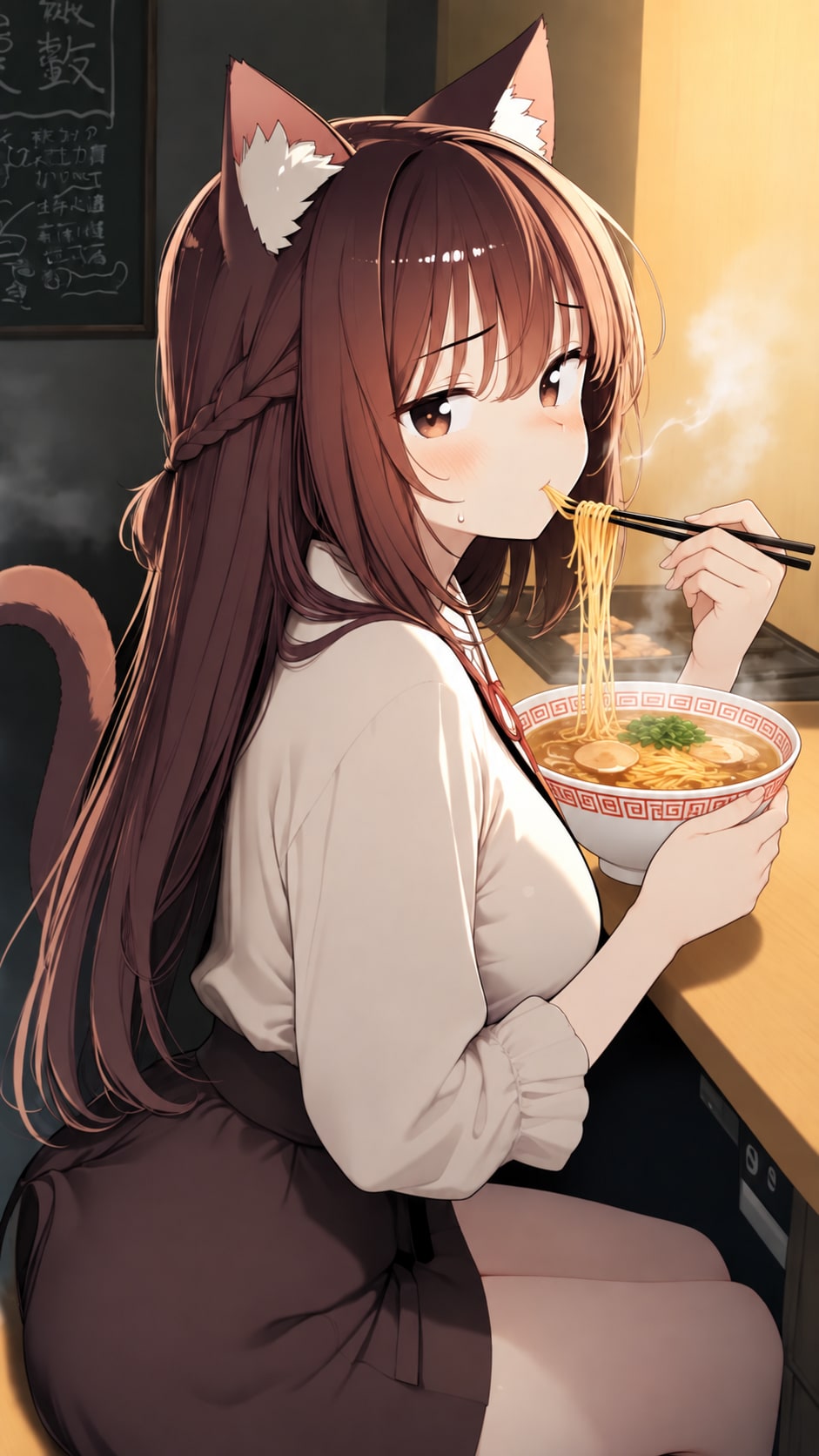ラーメン頼んだニャ | の人気AIイラスト・グラビア
