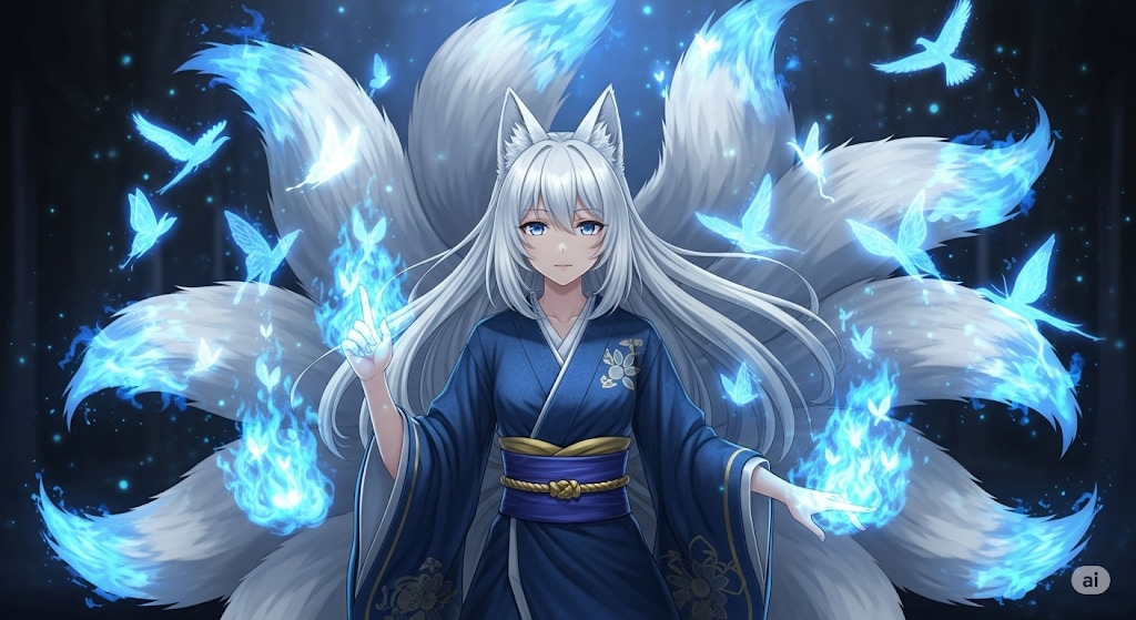 蒼き狐火のイリュージョン | の人気AIイラスト・グラビア