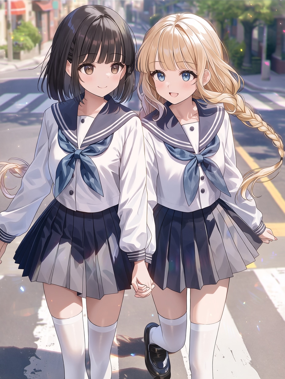 キスしたい二人のJK157 | の人気AIイラスト・グラビア
