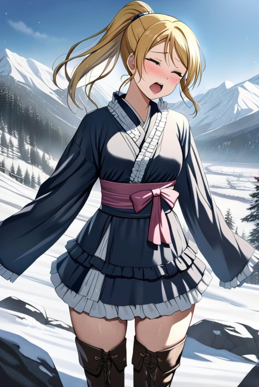 雪山で絢瀬絵里