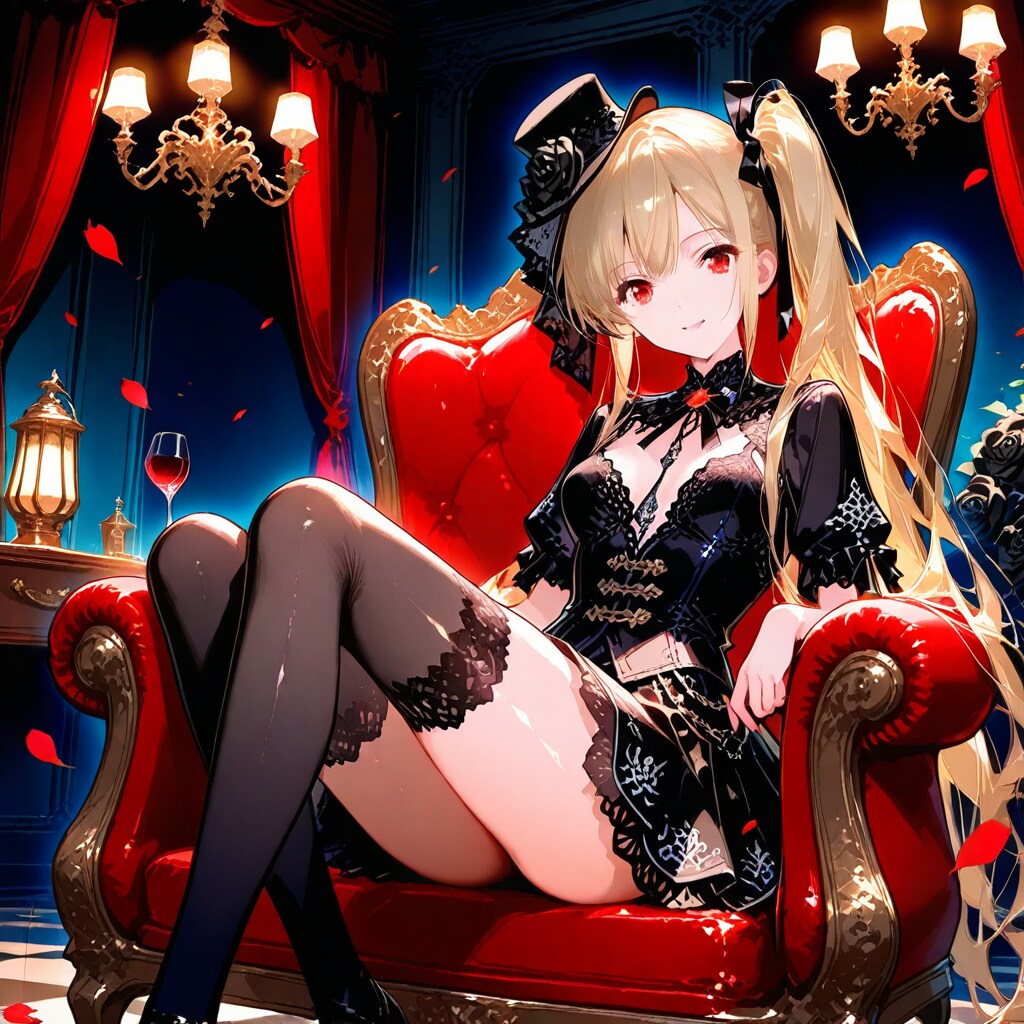 黒ドレスの絶対領域