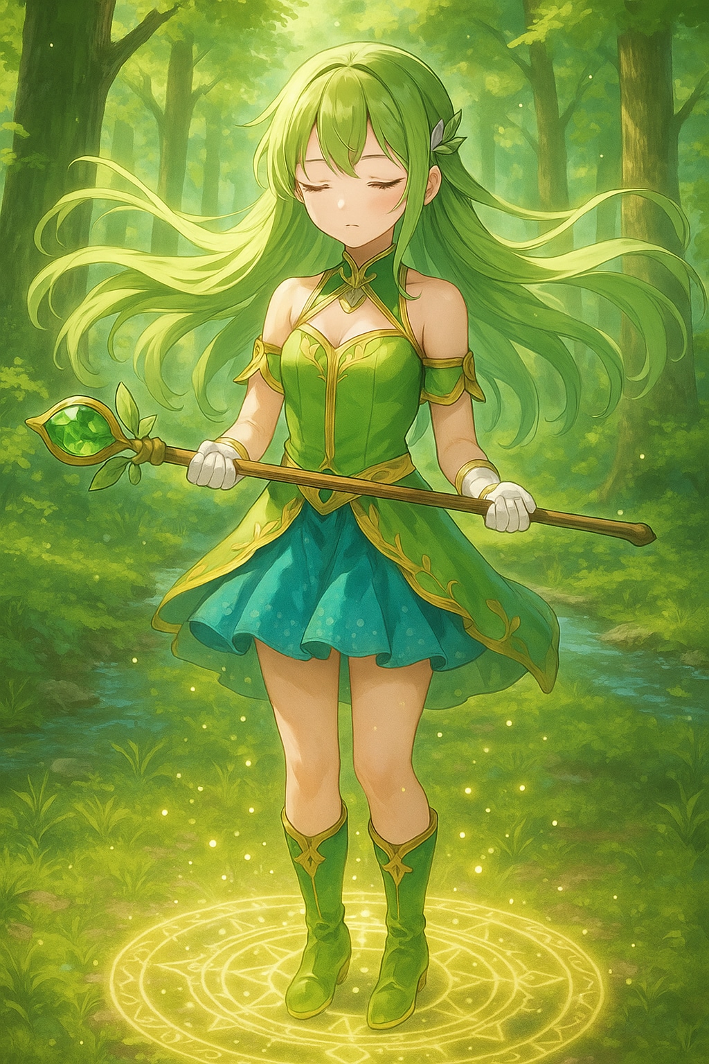 森で祈りを捧げる魔法少女 | の人気AIイラスト・グラビア