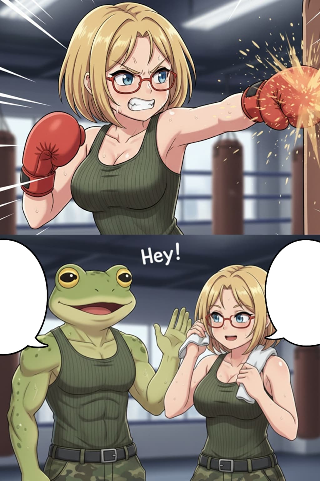 お題『おかっぱさんと蛙男』