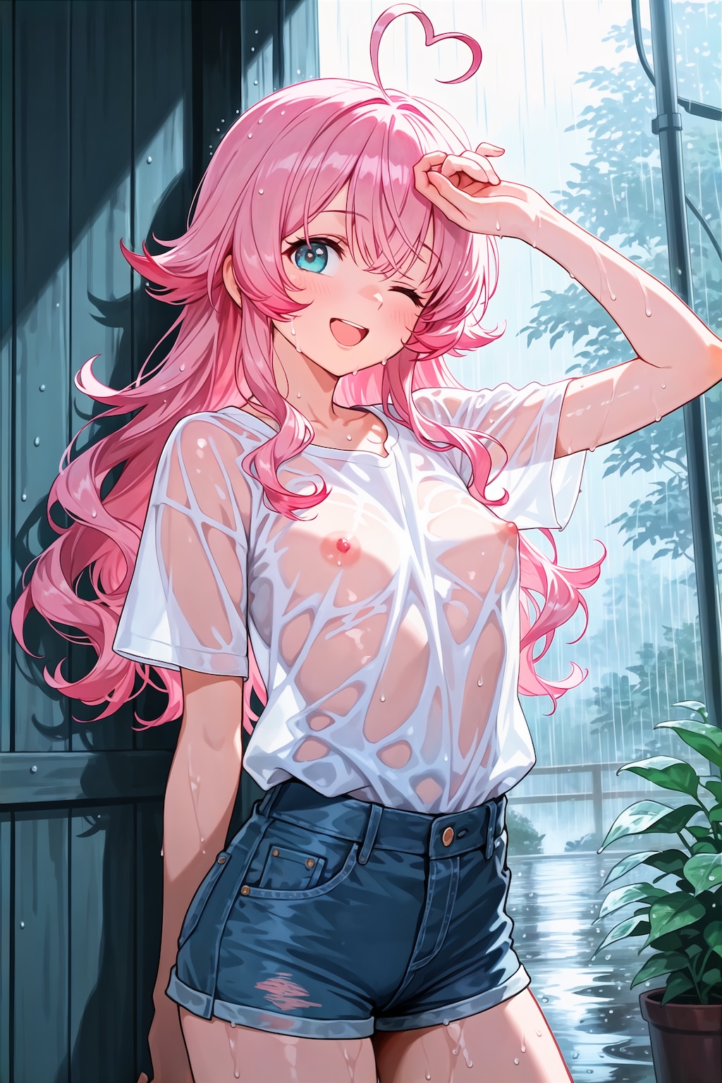 降られちゃったね