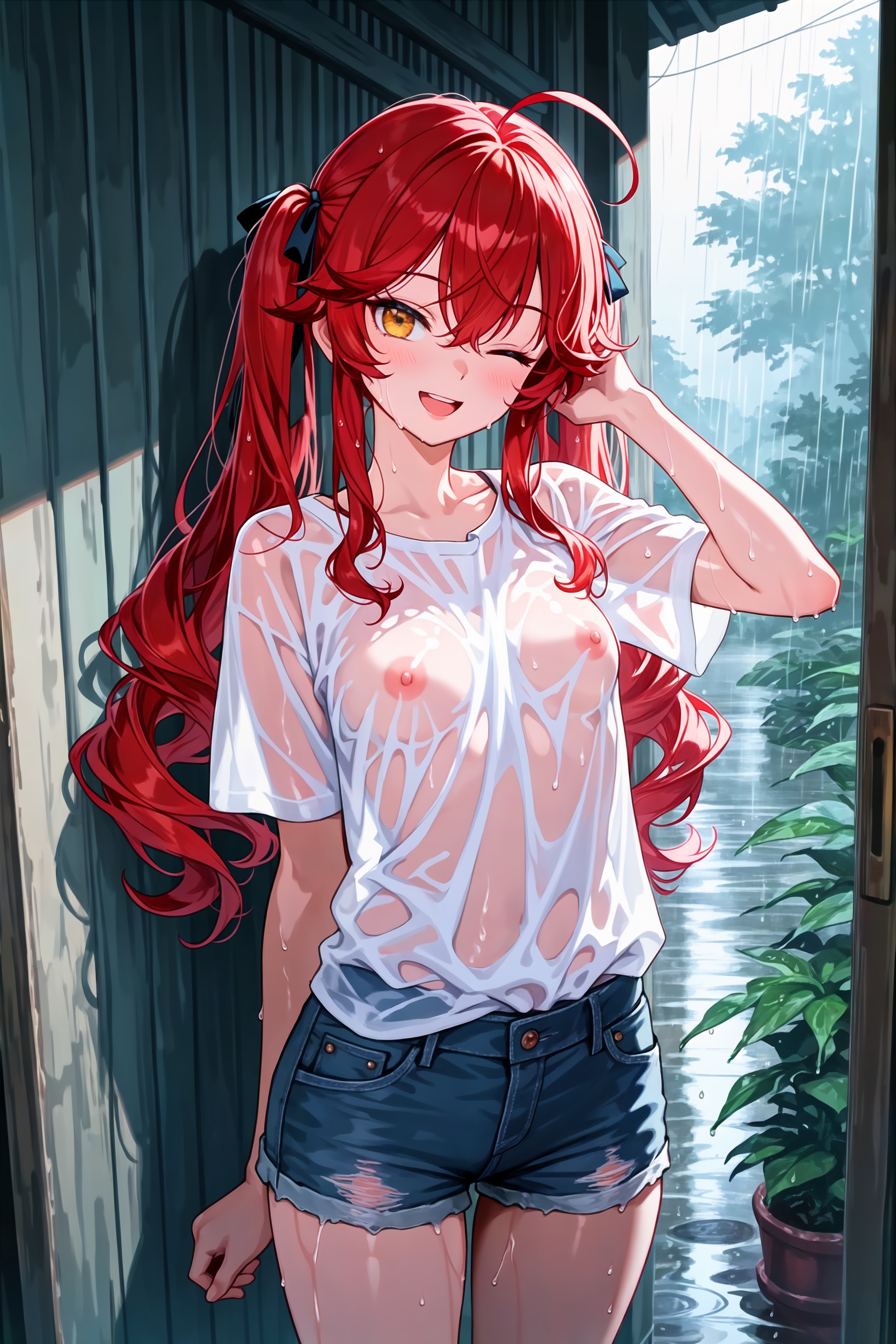 降られちゃったね