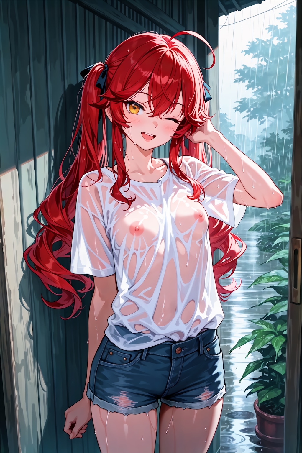 降られちゃったね