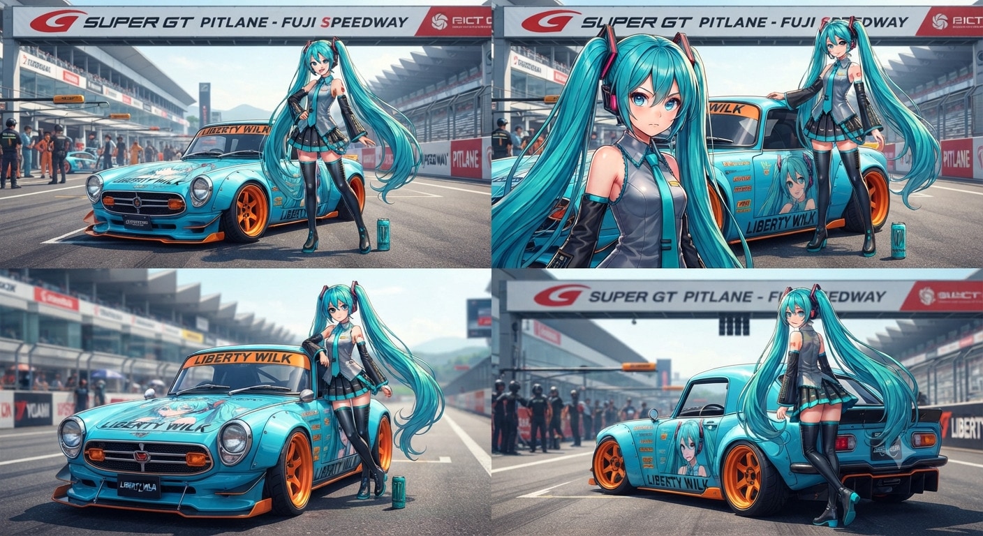 初音ミクとリバティーウォークS800レーシングカー | の人気AIイラスト・グラビア
