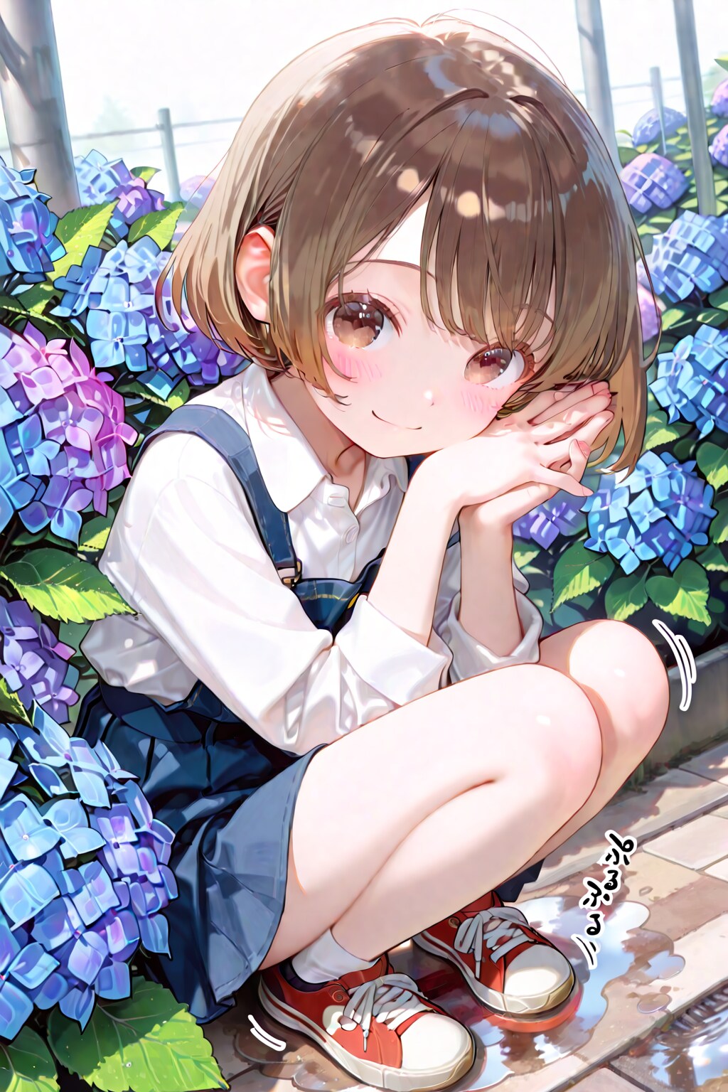 コフィちゃんと紫陽花