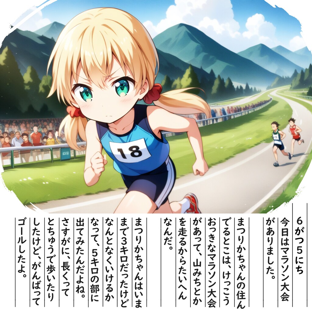 【絵日記】マラソン大会です