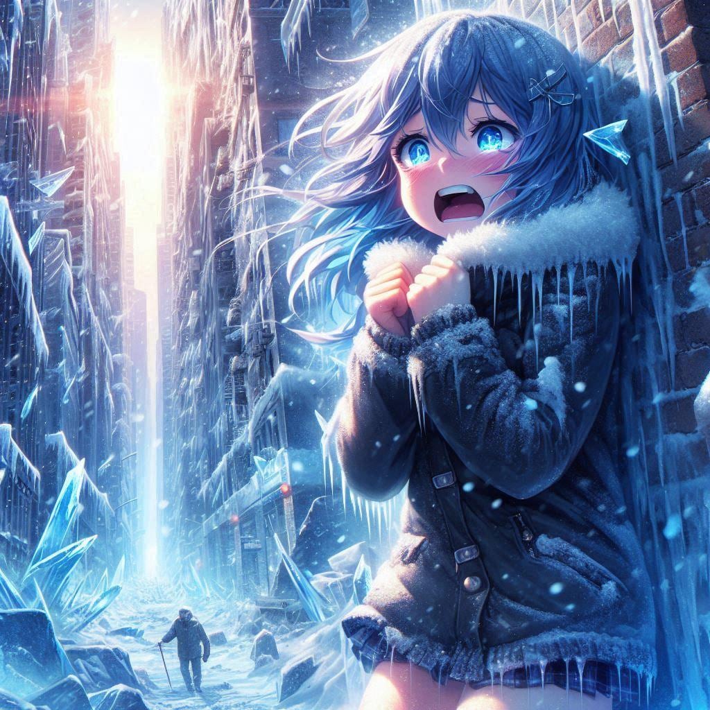 氷に閉ざされた都市で凍える少女
