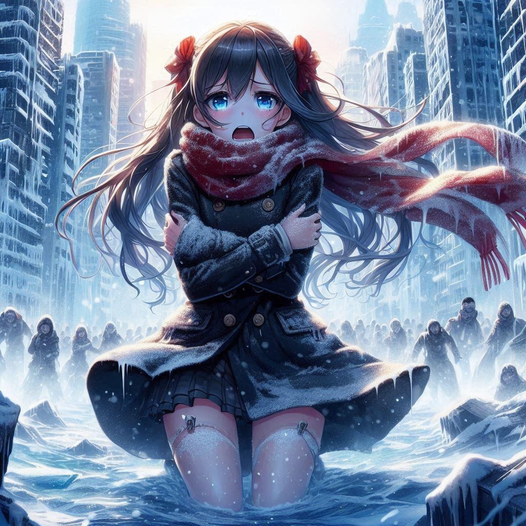 氷に閉ざされた都市で凍える少女