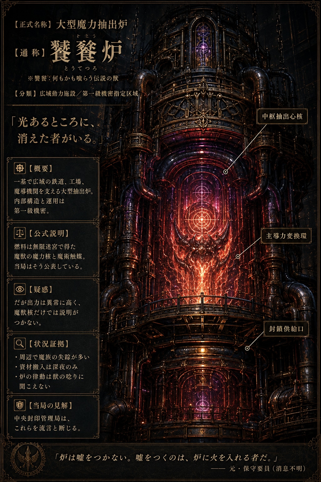 大型魔力抽出炉