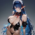 💙蒼髪のエルフメイドさん🩵 2枚目