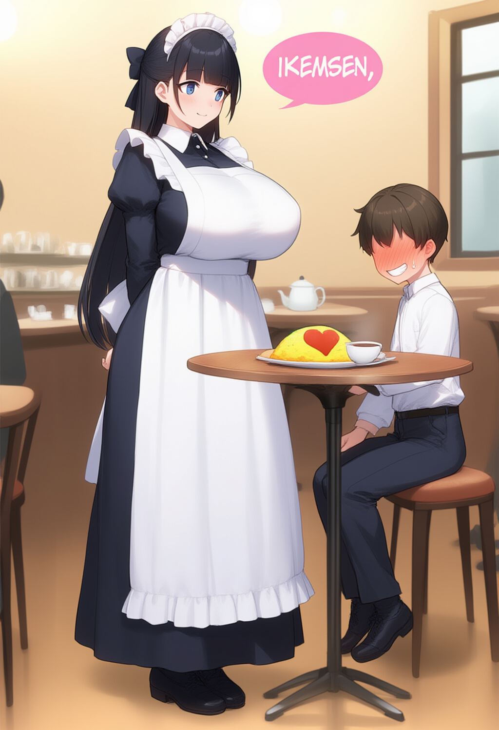 お給仕中勝手に妄想に浸るメイドカフェ店員
