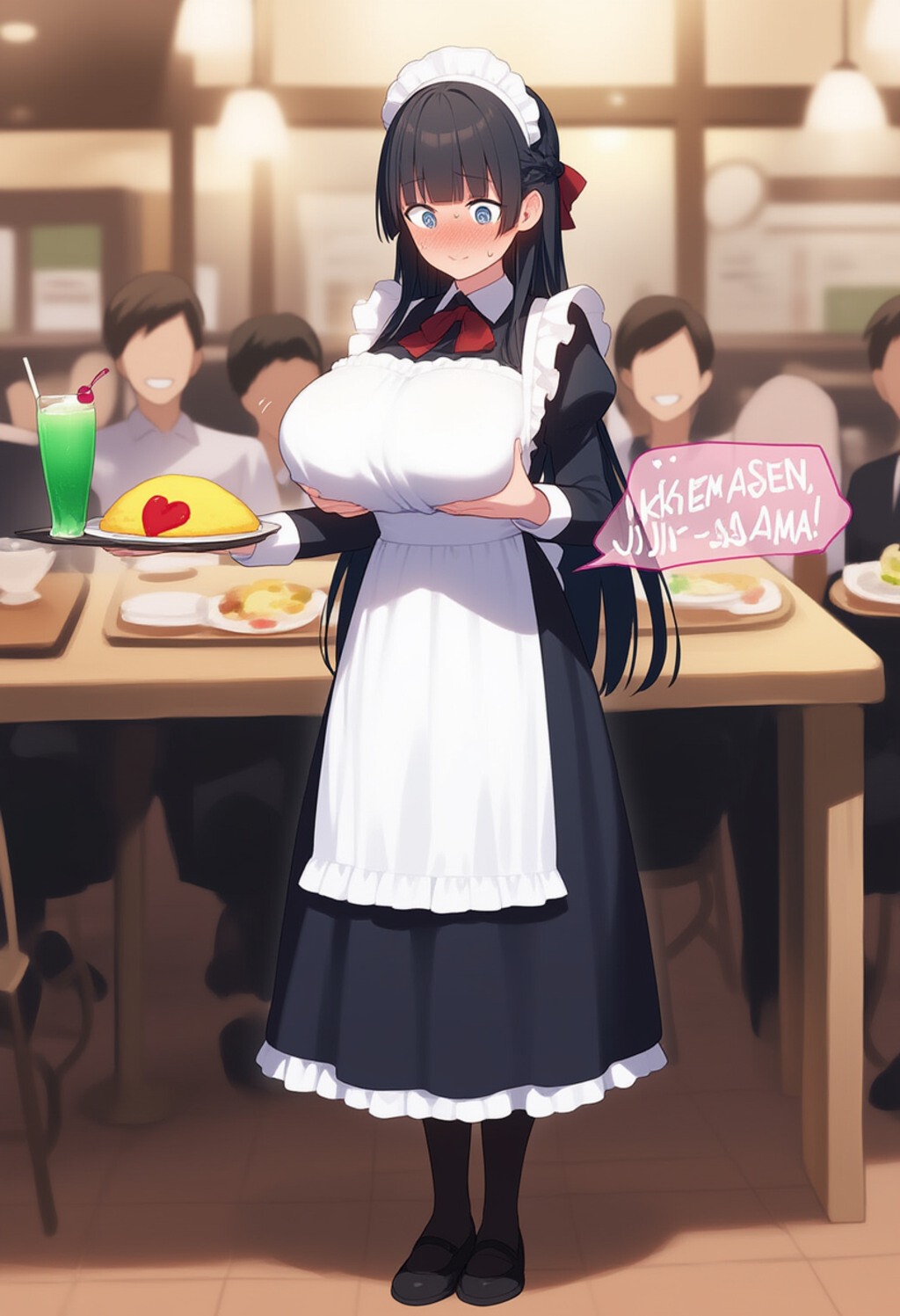 お給仕中勝手に妄想に浸るメイドカフェ店員