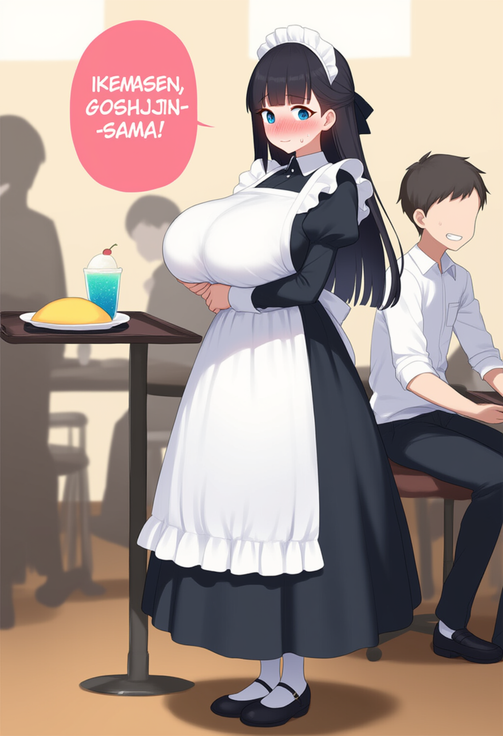 お給仕中勝手に妄想に浸るメイドカフェ店員