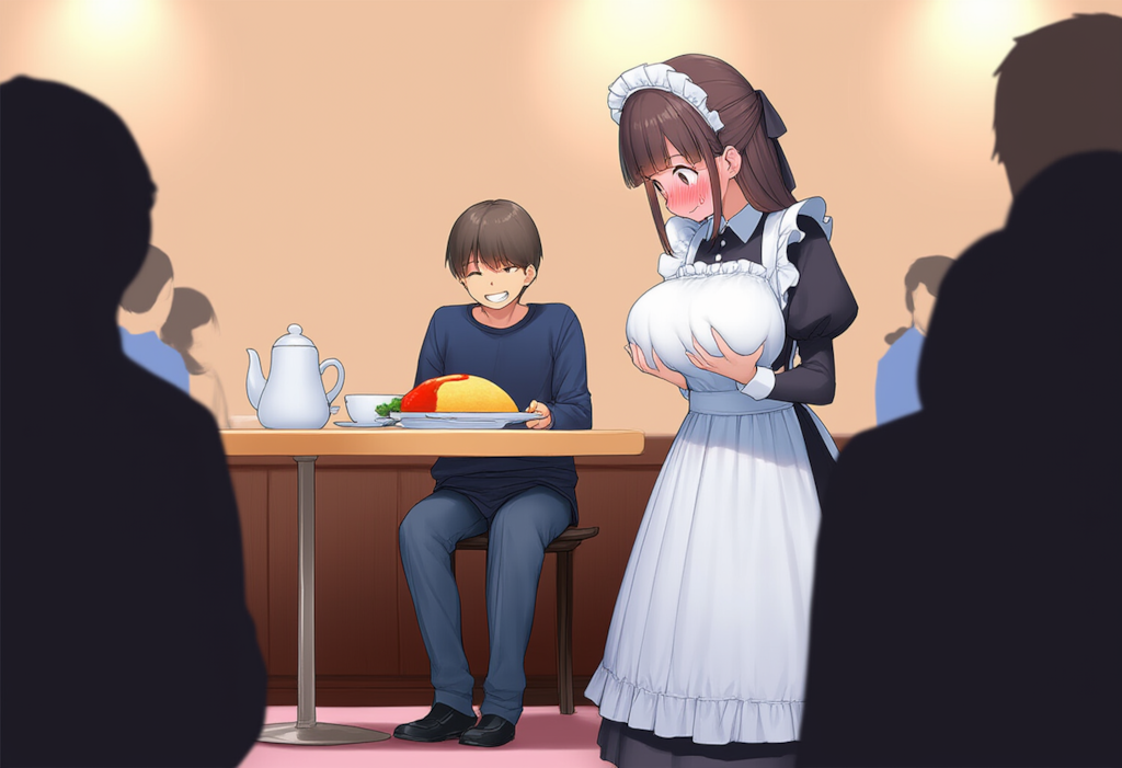 お給仕中勝手に妄想に浸るメイドカフェ店員