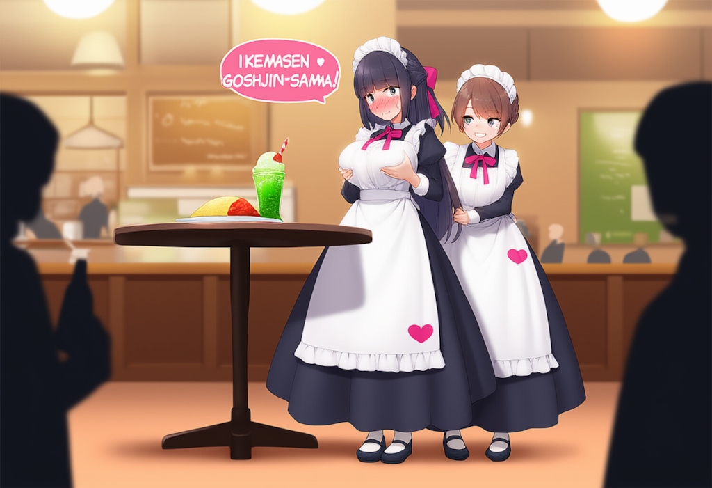 お給仕中勝手に妄想に浸るメイドカフェ店員
