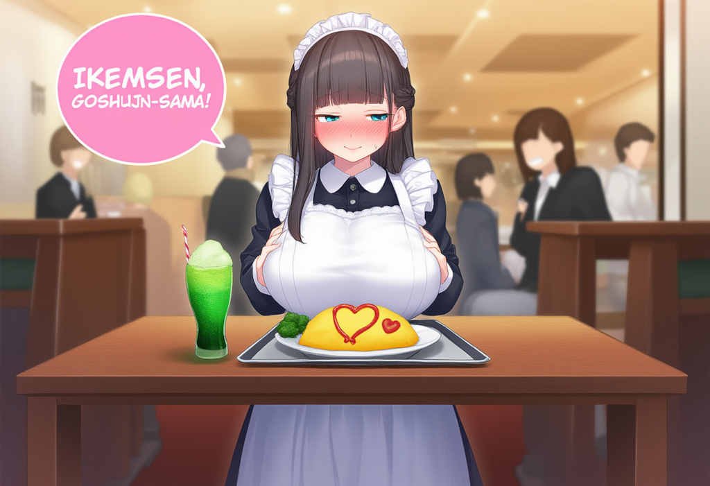 お給仕中勝手に妄想に浸るメイドカフェ店員