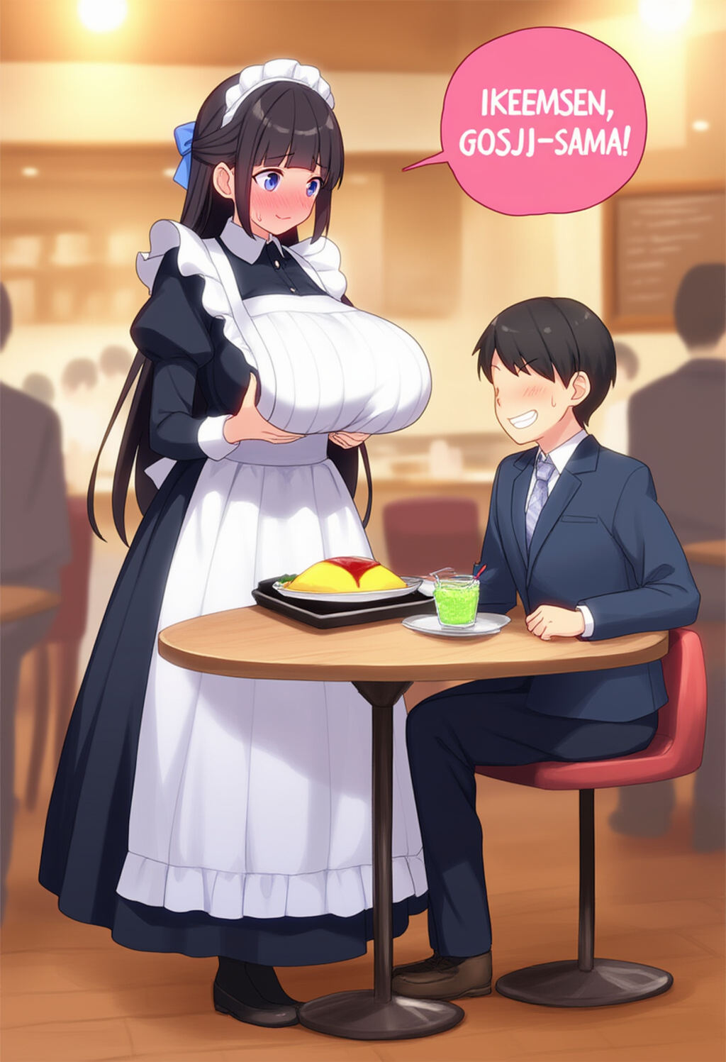 お給仕中勝手に妄想に浸るメイドカフェ店員
