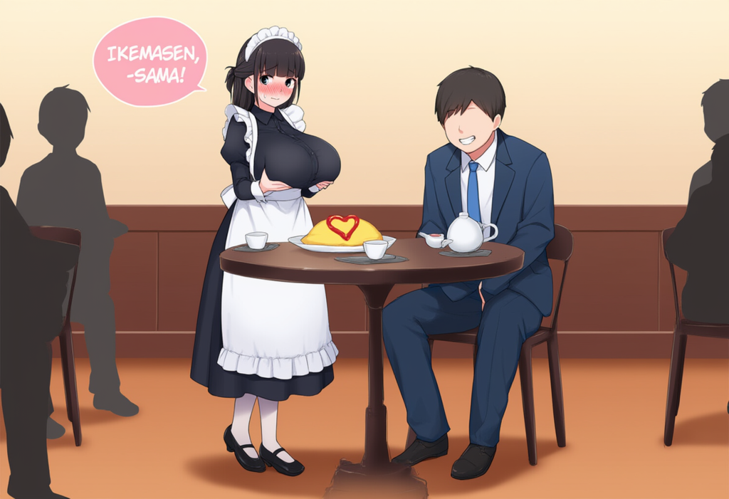 お給仕中勝手に妄想に浸るメイドカフェ店員