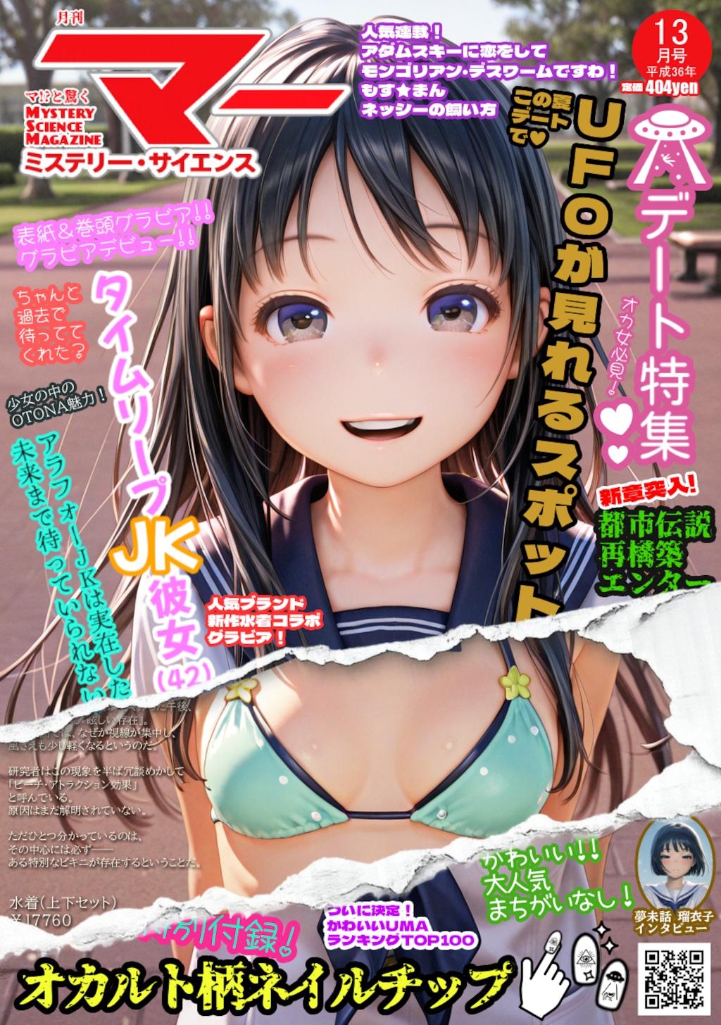 表紙が破れたガールズオカルト雑誌