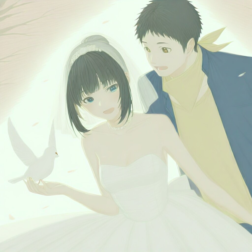 パステルカラーの花嫁