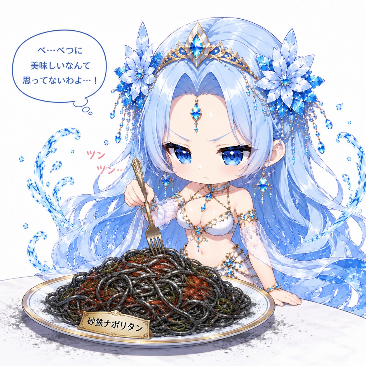 水の女神と砂鉄ナポリタン