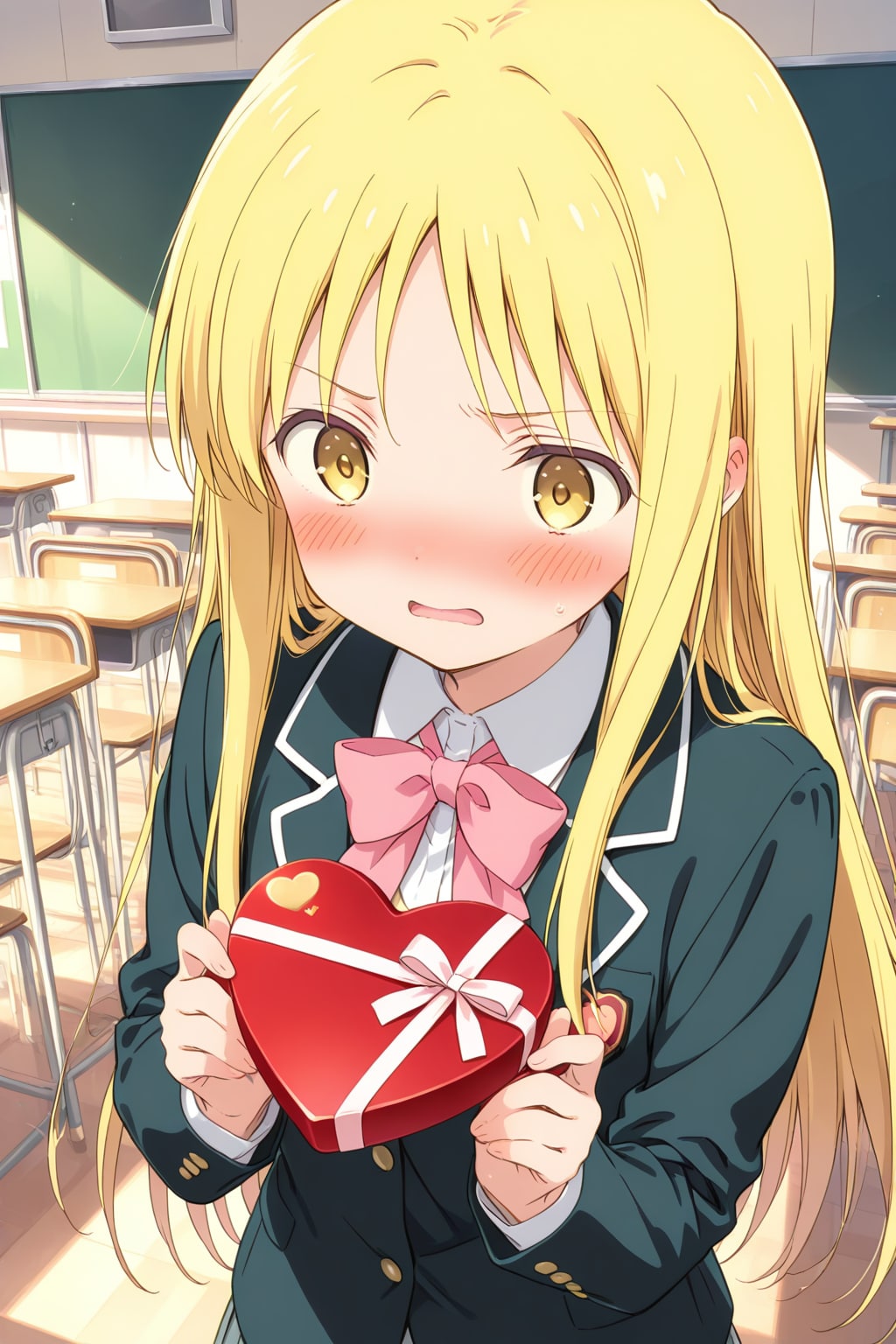 チョコレートを渡す女の子