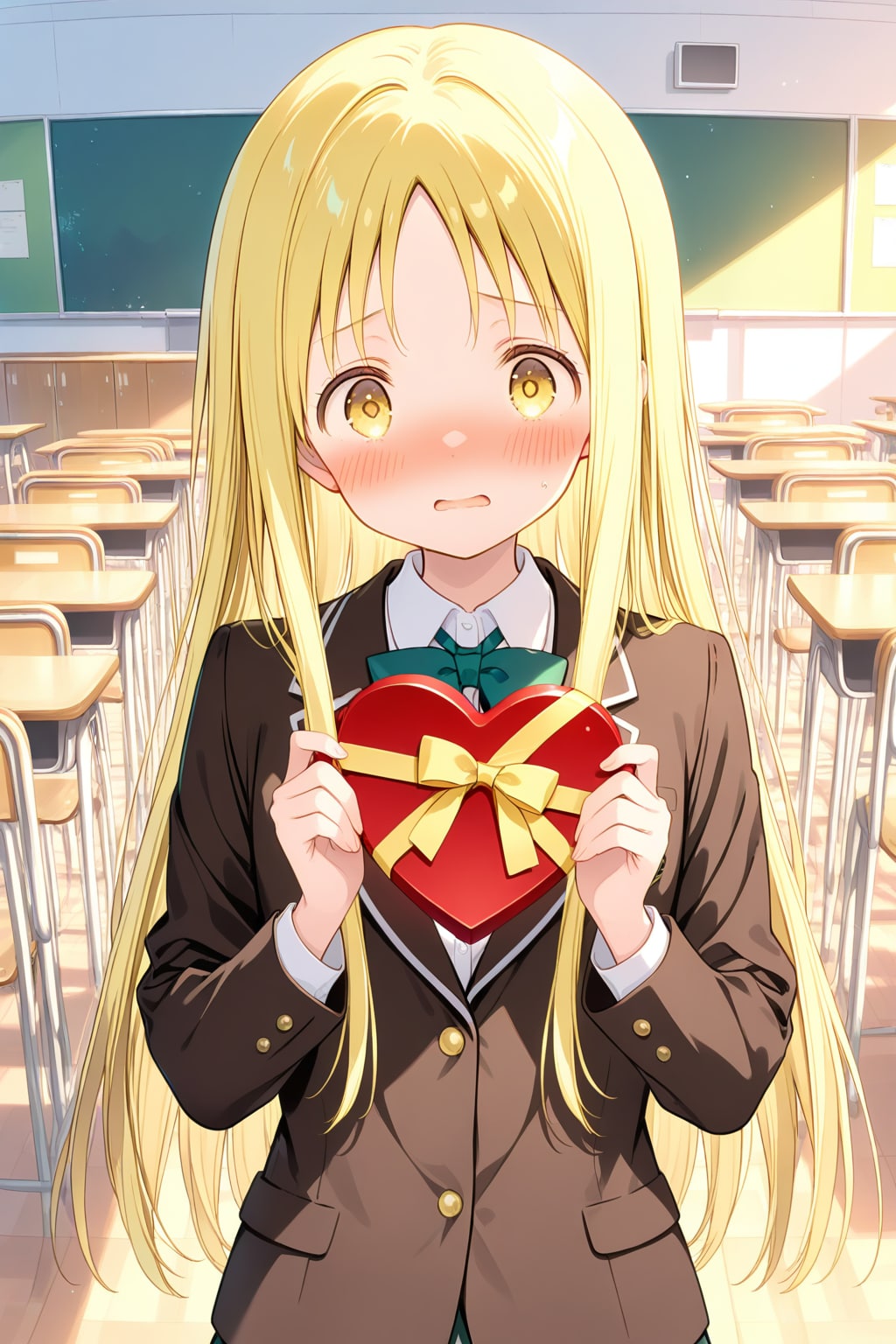 チョコレートを渡す女の子