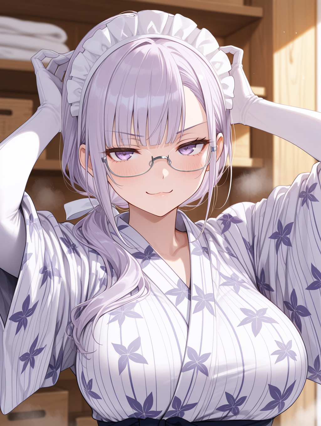 くわい家の沙希ちゃん 温泉上がりに髪を乾かしている〇〇ちゃんシリーズ