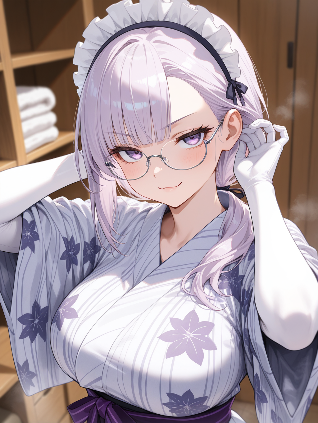 くわい家の沙希ちゃん 温泉上がりに髪を乾かしている〇〇ちゃんシリーズ