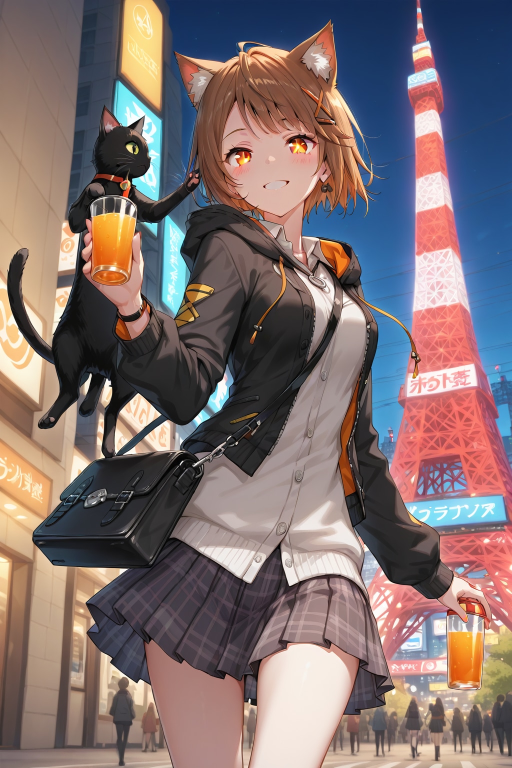 オレンジジュースと猫魔女 | の人気AIイラスト・グラビア