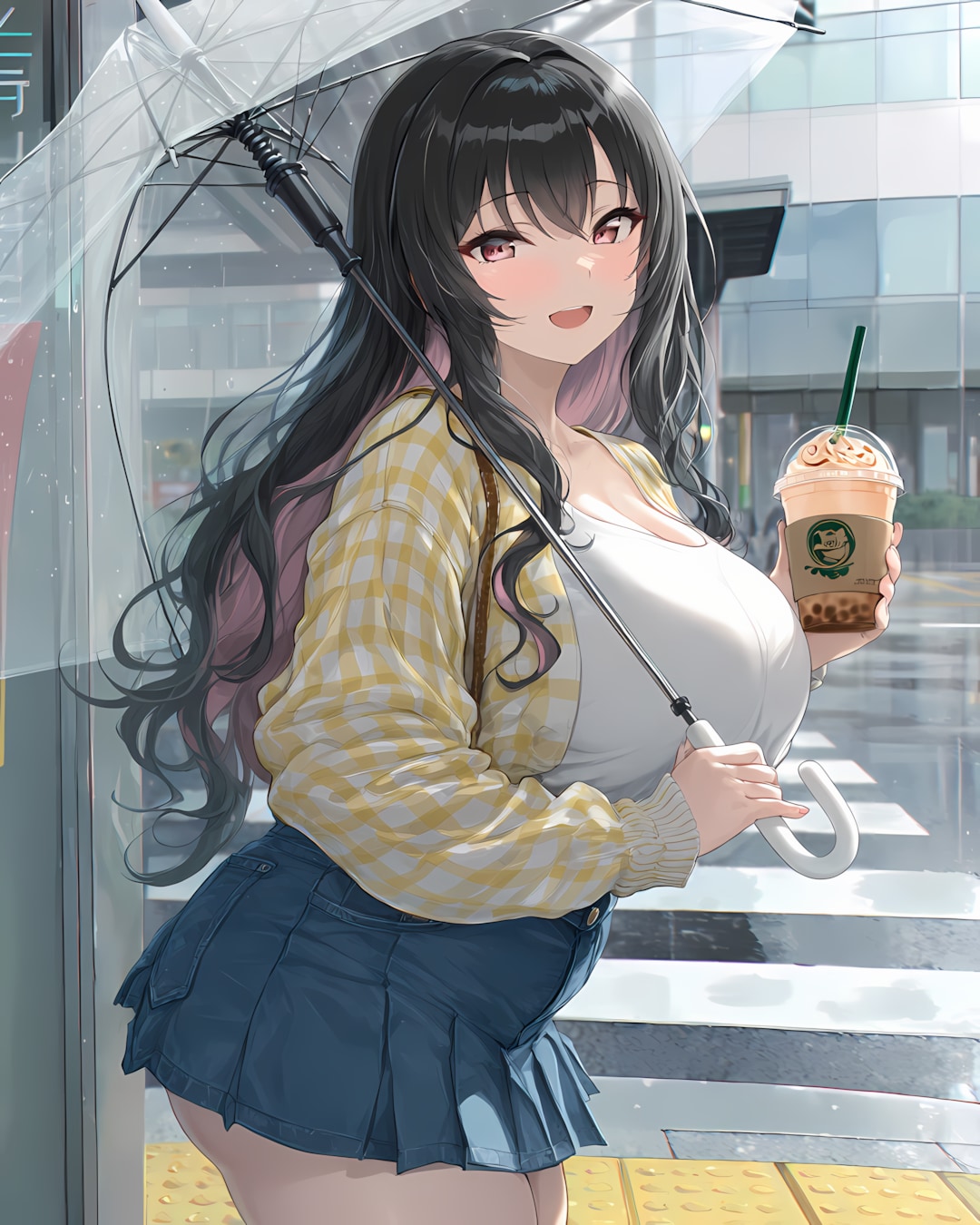 🍯はちみつの日の雨朝通学スタイル☔もちもちギャルリナちゃん