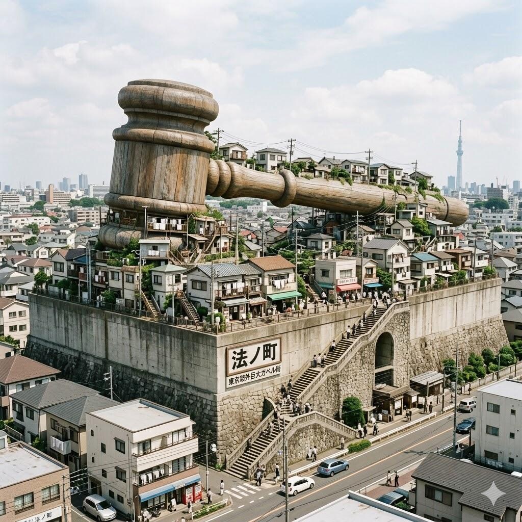 裁判とかで使うガベルの町