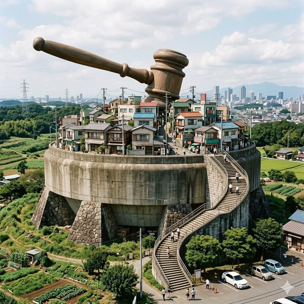 裁判とかで使うガベルの町