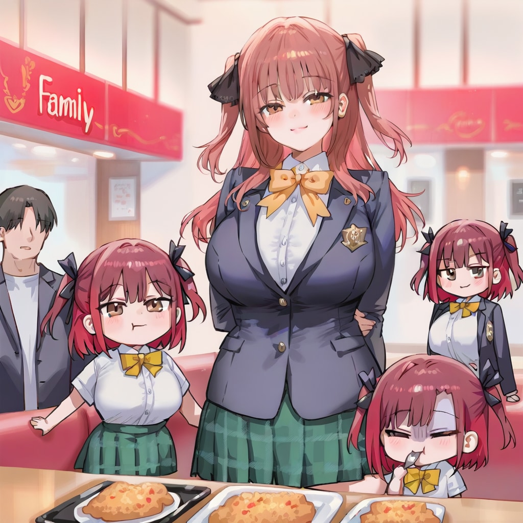 ちびっ子を連れた千尋ちゃん