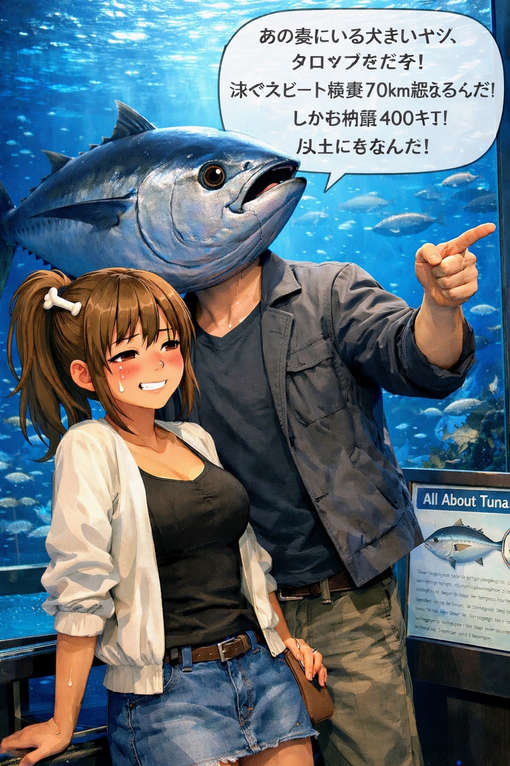 うんちくマグロ頭男🐟️さん＆おにくちゃん🍖