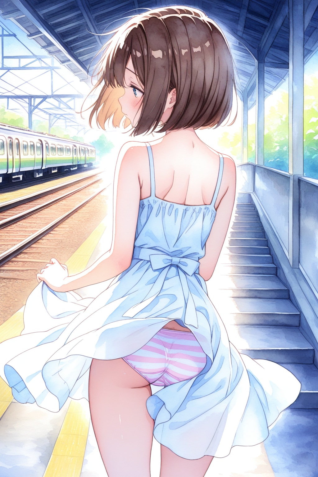 パンチラする茶髪ちゃん