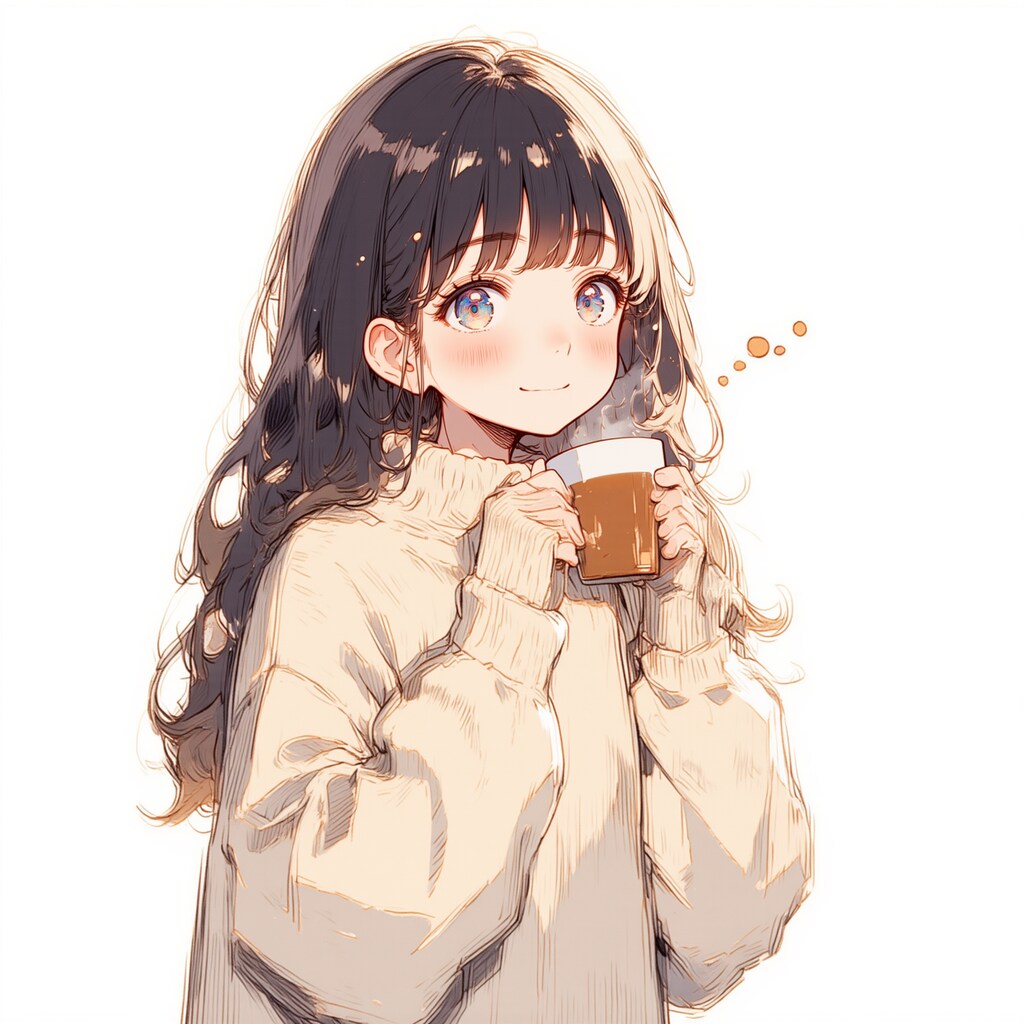 コーヒーを飲む女の子 5