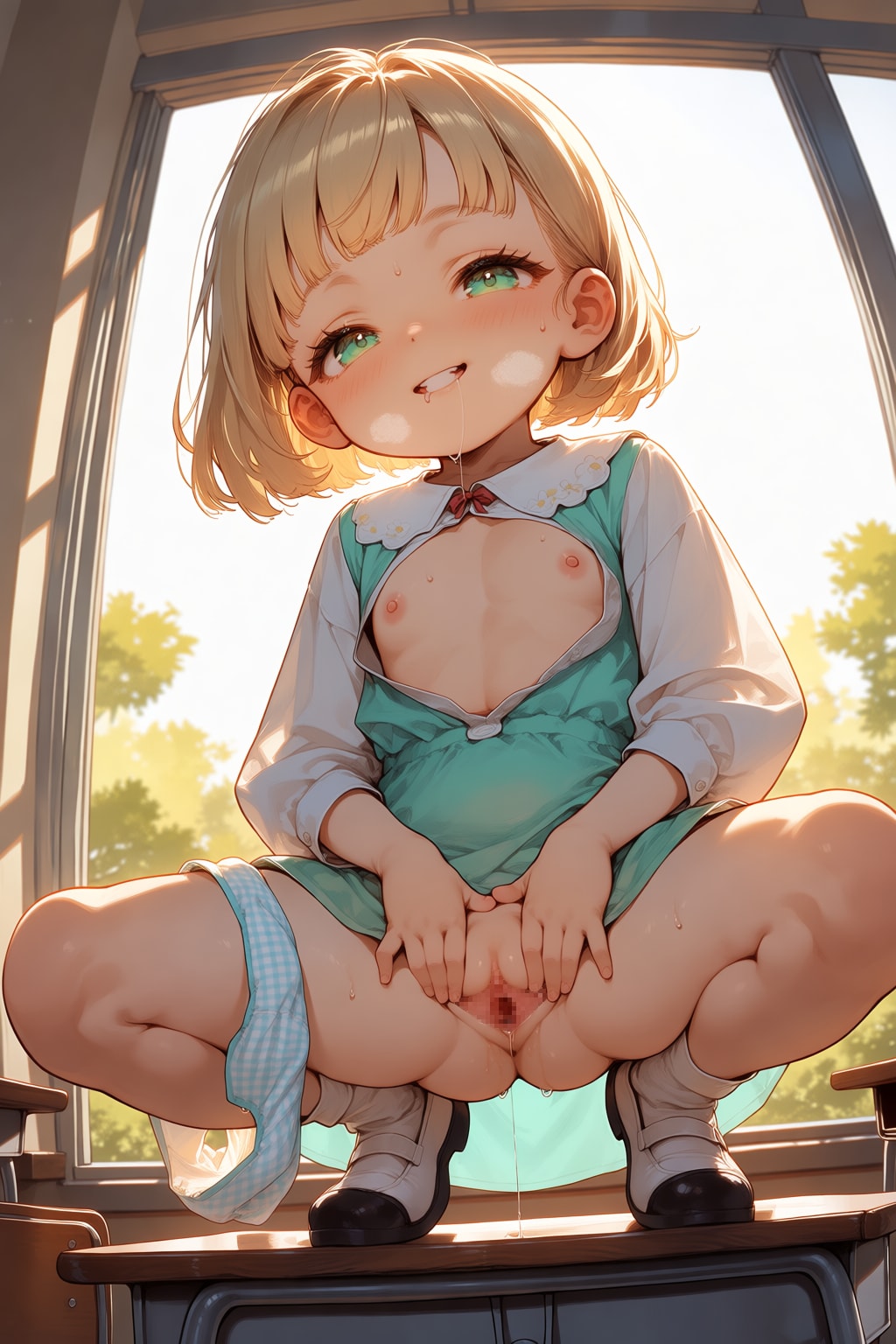 カノンちゃん放課後の教室でおしっことオナニーをする。