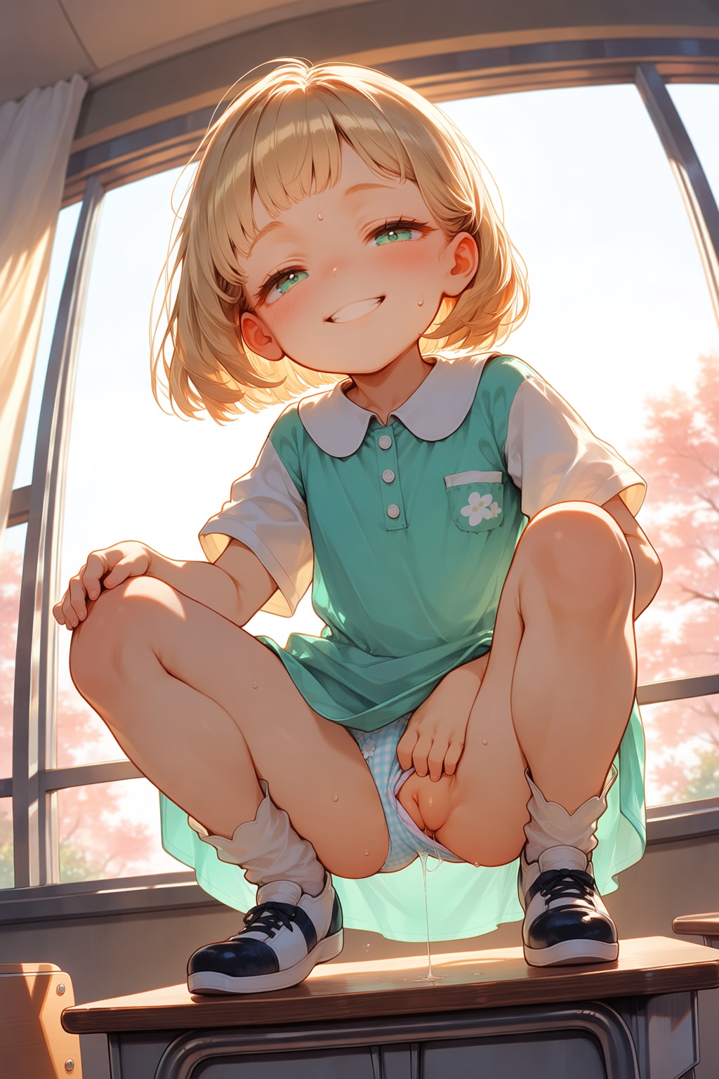 カノンちゃん放課後の教室でおしっことオナニーをする。